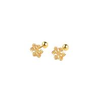Hao Wu Xuan Korean version of simple fashion four-leaf clover ear buckle snow stud electroplating does not fade light luxury niche design