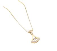 Hao Wu Xuan Korean version of the skirt fan-shaped smart necklace women's beating heart, elegant pendant, temperament, versatile Interne