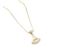 Hao Wu Xuan Korean version of the skirt fan-shaped smart necklace women's beating heart, elegant pendant, temperament, versatile Interne