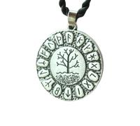 Hao Wu Xuan lanseis Rune Necklace Futhark Runes Tree Of Life Pendant Dragon Soul norse letter symbol World Tree