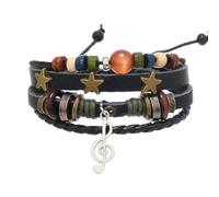 Hao Wu Xuan Leather Bracelet Beaded Weaving Vintage Men's Hand