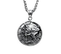 Hao Wu Xuan Liberty Men Necklaces 316L Stainless Steel Skull Pendants Chain Punk for Boyfriend Biker Rider Male Jewelry Best Gift