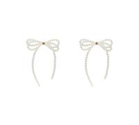 Hao Wu Xuan Light Luxury Bowknot Imitation Pearl Earrings Long Tassel Bow Drop Dangle Earrings Women Elegant Wedding Jewelry Gifts