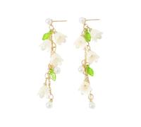 Hao Wu Xuan Lily of the Valley Earrings - Long Fringed Flower, Elegant Spring Event Accessories, Romantic Gift for Her Birthday