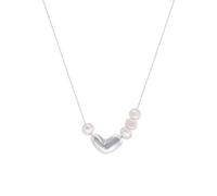 Hao Wu Xuan Love Heart Pearl Necklace for Women Korean Fashion Versatile Simplicity Irregular Jewelry Gift Idea
