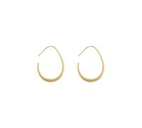 Hao Wu Xuan Luxury Gold Color Big Oval Hoop Earrings for Women Simple Desgin Large Geometric Earrings Party Wedding Jewelry Gift