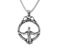 Hao Wu Xuan Magic Mirror Necklace Stainless Steel Men Skull Pendant Chain Vintage Punk Rock Hip Hop Rap for Friend Jewelry Gift