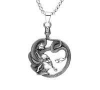 Hao Wu Xuan Medusa Snakes Pendants Men Ancient Greek Necklaces 316L Stainless Steel Chains Rap Rock Punk for Friend Male Jewelry Best Gift