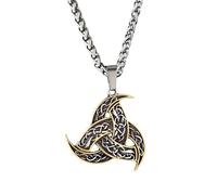 Hao Wu Xuan Men Celtics Knot Trinity Pendant Necklace Stainless Steel Norse Runes Slavic Icelandic Jewelry Vikings Amulet Vintage Male Gifts