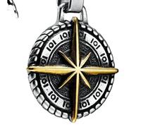 Hao Wu Xuan Men Pendants North Star Compass Necklaces Stainless Steel Nordic Myth Chain Punk Rap for Boyfriend Male Jewelry Best Gift