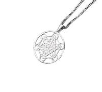 Hao Wu Xuan Men's necklace Cube Necklace for Men Women,Yoga Buddhism Tree of Flower Hollow Statement Pendant, 24" Chain fashion