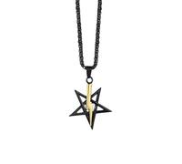 Hao Wu Xuan Men's necklace PENTAGRAM WITH LIGHTNING BOLT PENDANT SATANIC SYMBOL SIGIL NECKLACE AMULET TALISMAN SIGN fashion