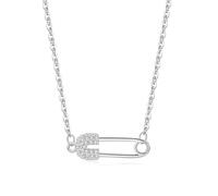 Hao Wu Xuan Men's necklace Personality Safety Paper Pin Clip Pendant Necklace For Women Hollow Collarbone Chains Choker Concise Fashion Jewelry Gift fashion