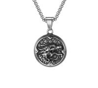 Hao Wu Xuan Men's necklace Punk Rock Dragon Head Pendant Necklaces for Men Teens, Bold Pendant, Chinese Faith Jewelry fashion