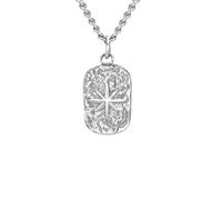 Hao Wu Xuan Mens Necklaces, Stylish Hammered Stainless Steel Eight Point Star Pendant Collar, Birthday Party Gifts for Him
