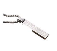 Hao Wu Xuan Mens Roman Numerals Pedant Necklaces,Stainless Steel Rectangular Vertical Bar Pendant Collars,Stylish Jewelry Gifts