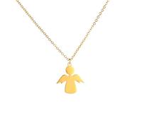 Hao Wu Xuan Mini Stainless Steel Vintage Cherub Angel Heaven Wings Chain Necklace Pray Good Lucky Amulet Aesthetic Jewelry Gift