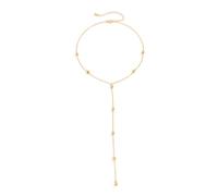 Hao Wu Xuan Minimalism 2022 Long Tassel Necklace for Women Girls Vintage Chest Thin Chain Ball Pendant Female Neck Jewelry Gift