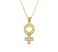 Hao Wu Xuan Minimalist Gold Gender Symbols Pendant Female Sign Necklace Platinum Male Sign Charms Jewelry Gift for Boy Girl