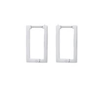 Hao Wu Xuan Minimalist Square Hoop Earring for Women Girls Ear Huggie Rectangle Hoops Dangle Stainless Steel Not Allergic