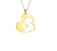 Hao Wu Xuan Mom and Baby Necklace Parent-child Father's Day Stainless Steel Chain Pendant Choker For Women Man Family Jewelry Gift