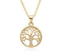 Hao Wu Xuan Mother's Day Gift Gold Multicolor Tree of Life Heart Charms Minimalist Family Necklace Peace Jewelry Pendant