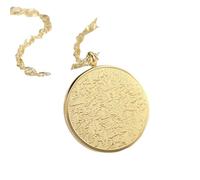 Hao Wu Xuan Muslim Islamic Allah Zircon Decorated Water Drop Shaped Pendant Necklace Unisex Style Jewelry Accessories