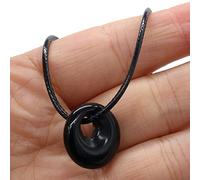 Hao Wu Xuan Natural Stone Pendant Necklace Round Shape Crystal Eye Agates For Women Men Jewelry Making Necklace Charm