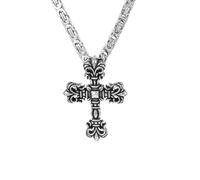 Hao Wu Xuan Necklace Cross Pendant Necklace for Men Hip Hop Punk 6.5mm 24 Inches Byzantine Emperor Chain Jewelry Gift fashion