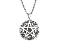 Hao Wu Xuan Necklace Fashion Creative Five-Pointed Star Trinity Celtic Knot Necklace Men and Women Trendy Amulet Jewelry Accessories fashion