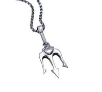 Hao Wu Xuan Necklace Man,Neptune Trident Pendant Necklace, Stainless Steel Men Statement Necklaces Sea Lover Gift