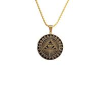 Hao Wu Xuan Necklace Mystical Eye of Providence Round Pendant Necklace for Men Women Vintage Manifesto Trend Jewelry Gift fashion