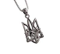 Hao Wu Xuan Necklace Poseidon Trident Necklace Ukraine National Emblem Pendant Suitable for Men Fashion Charm Motorcycle Riding Jewelry fashion