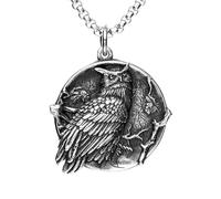 Hao Wu Xuan Night Owl Pendants Men Necklace 316L Stainless Steel Fortune Amulet Chain Rock Party for Friend Male Jewelry Best Gift