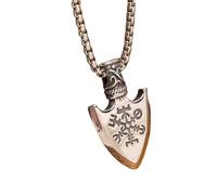 Hao Wu Xuan Nordic Spear Front and Back Totem Pendant Compass Necklace Men's Personality Punk Trend Hip Hop Jewelry