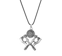 Hao Wu Xuan Nordic Viking Warrior Double Axe Pendant Necklace Men's Rune Necklaces Hammer Gift Jewelry synthesis