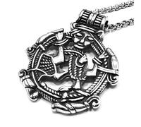 Hao Wu Xuan Norse Mythology Loki Necklaces Men Hollow Stainless Steel Viking Runes Trinity Pendant Amulet Vintage Scandinavian Jewelry Gifts