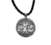 Hao Wu Xuan Norse Tree of Life Pendant Viking Amulet Necklace Men Leather Rope Chain Keychain Talisman Male Jewelry Gift
