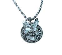 Hao Wu Xuan Odin Raven Pendant - Norse God Head Necklace with Huginn and Muninn - Nordic Amulet for Men