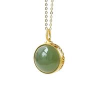 Hao Wu Xuan Original design natural Hetian jade round hollow openable necklace pendant temperament exquisite charm ladies jewelry