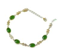 Hao Wu Xuan Original retro Chinese style natural Hetian jade auspicious cloud bracelet for women delicate and fresh ladies silver jewelry