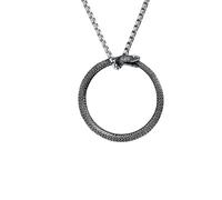 Hao Wu Xuan Ouroboros Snakes Pendant Men Simple Necklace 316L Stainless Steel Python Chain Punk Rock Party for Friend Male Jewelry Best Gift