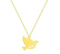 Hao Wu Xuan Peace Dove Bird Pendant Necklace Stainless Steel Jewelry Long Necklace Olive Branch Leaf Necklace Women Accessories