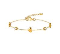 Hao Wu Xuan Pearl With Beaded Bracelets for Women, Link Chain Bracelet, Gold Plated Stack Adjustable Jewelry