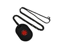 Hao Wu Xuan Pendant Necklace for Men,Free Engrave Stainless Steel Silencing Necklaces,Personalized Medical ID Jewelry Gifts