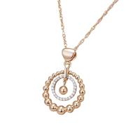 Hao Wu Xuan Personalized European and American Trendy Geometric Round Pendant Necklace for Women Exquisitely Zircon Wedding Jewelry Gift