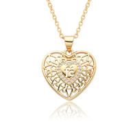 Hao Wu Xuan Personalized Gold Color Hollow Heart Charms Micro-inlaid Necklace for Women Ig Choker Chain Pendant DIY Jewelry
