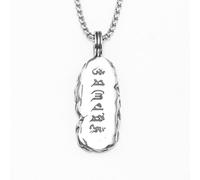 Hao Wu Xuan Prayer Necklaces Mantras Pendants Stainless Steel Men Tibetan Chain Punk Rock Jewelry Retro Accessories Male Gift