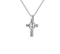 Hao Wu Xuan Prjewel Crucifix Cross Casual Jewelry Punk Rock Knot Irish Pendant Jesus Cross Pendant with Celtic Knot 70cm Necklaces