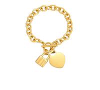 Hao Wu Xuan Prjewel Urious Heart-Shaped Lock Women Bracelet Stainless Steel Thick K Chain Bracelets Fashion Jewelry